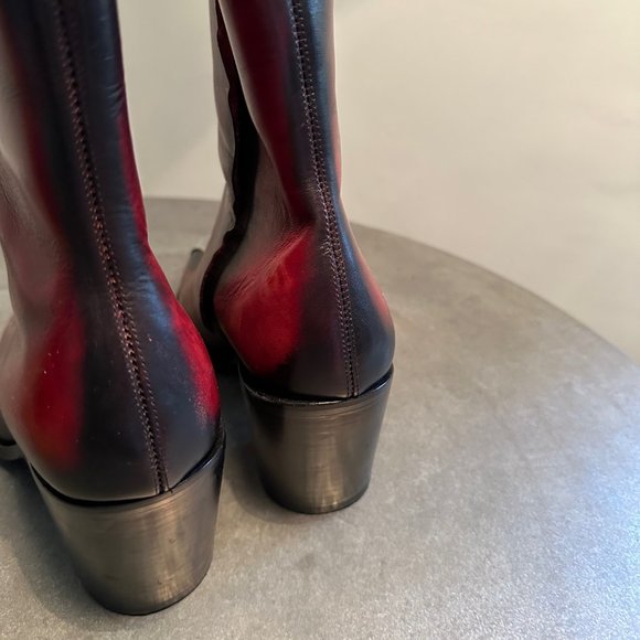 Alexander McQueen Punk Boot (Women) Red/silver - Picture 3 of 14